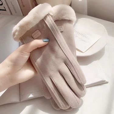 Gloves for women in winter, plush and thick insulation, cute touch screen, German velvet, autumn and winter electric_voghion.com
