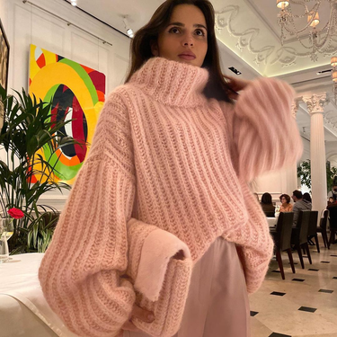 Women's sweater pullover Women's puffy long-sleeved sweater_voghion.com
