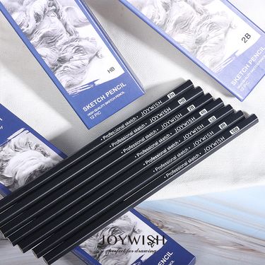 Professional Sketching Pencils Set - 2B, 4B, 8B, HB Graphite Pencils For Artists, Students & Kids - 12-Pack Art Drawing Supplies_voghion.com