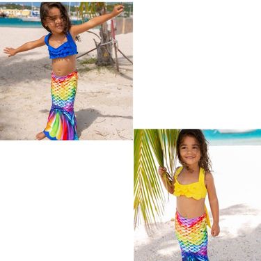 Kid's Clothing hot new mermaid swimsuit children's mermaid tail swimsuit three-piece mermaid bikini_voghion.com