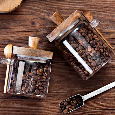 Coffee Glass Sealed With Spoon, Small Bottle For Bean Box, Coffee Powder Storage Jar, Tea Jar_voghion.com