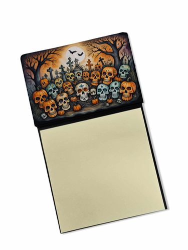 NEW Calaveras Sugar Skulls Spooky Halloween Sticky Note Holder Refillable Dispenser Self-Sticky Note Pads, Memo Pads Blank Desk Accessories_voghion.com