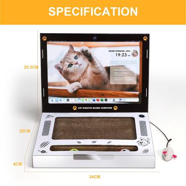 Laptop Game Console Butler Computer Shape Creative Internet Celebrity Cat Scratchi Board Wear-Resistant And_voghion.com