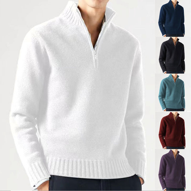 Men's Thick Knit Sweater - Winter Cable Wool Pullover, Chunky Handcrafted Crewneck Jumper_voghion.com