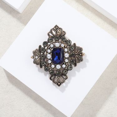 European court style blue with pearl embellishment, suit accessories, light luxury temperament, brooch chest flower_viptrois.com