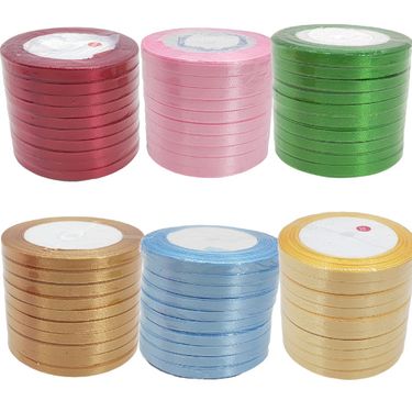 Ribbon Satin 2 Satin 25 Size Ribbon 0.6CM Wide Ribbon Gift Packaging Belt Flowers Gift Packing Belt_voghion.com