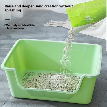 Large thickened and large capacity box, open toilet, pet supplies, cat litter box_voghion.com