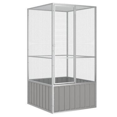 Bird Cage Gray 43.7"x42.1"x83.3" Galvanized Steel_voghion.com