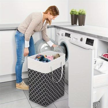 Large Laundry Basket, Waterproof, Portable Collapsible Tall Clothes Hamper With Extended Handles For Clothes Toys Blanket Storage Organizer_voghion.com