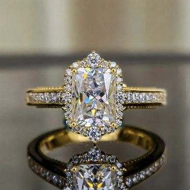 Cao Shi's New Square Diamond Princess Noble temperament Ring Fashion Engagement Women's Jewelry_voghion.com