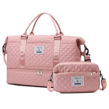 Lingge Embroidery Thread Delivery Bag Storage Bag Cross Shoulder Handbag Mother Bag Yoga Fitness Bag Large Capacity Travel Bag_voghion.com