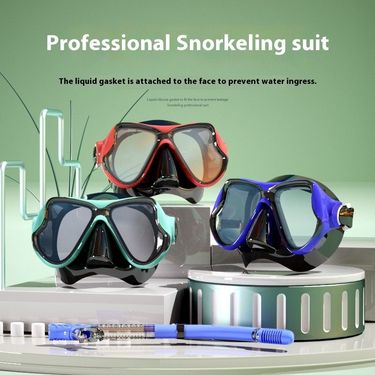 High definition goggles, nose protection integrated mirror, fully dry breathing tube submersible set, diving at_voghion.com