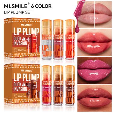 MLSMILE Duckbill Plumping Lip Oil Set - 6 Colors, Hydrating, High Gloss | Moisturizing Lip Gloss & Lip Balm Hybrid For Dewy, Voluminous Lips_voghion.com