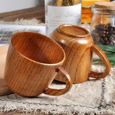Handmade Wooden Cup Drinking Cup Natural Tea Coffee Beer Drinkware Cup Travel Teaware Home Kitchen G_voghion.com