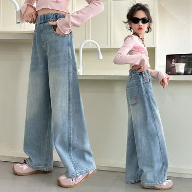 Kids’ Clothing Spring New Girls Loose Light Colored Pants Fashionable_voghion.com