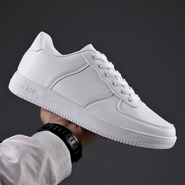 Large size cross-border spring and autumn new small white shoes for men and women casual sports want solid color sneakers leather shoes wholesale_voghion.com