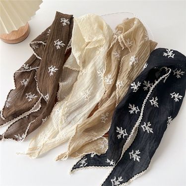 Lace Small Square Casual Triangle Headsca Silk Hat For Women Versatile Thin Cotton Linen Children's Sun Protection_voghion.com