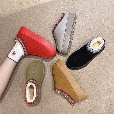 Women Shoes Fashionable Heels Fashionable Sports Shoes Women S Shoes Snow Boots Women Winter New Veet Warm Thick Bottom No Heel Covered Toe Fur Half_voghion.com