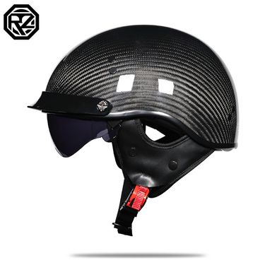 retro half helmet motorcycle helmet summer motorcycle cruise four seasons 3C certified carbon fiber men and women_voghion.com