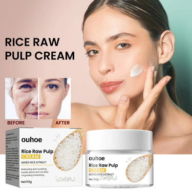 White Rice Whitening Cream Fade Fine Lines Improve Melanin Anti Acne Firming Pores Nourishing Repairing Rice Raw Pulp Face Cream_voghion.com