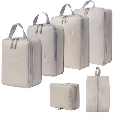 Travel Storage Bag Compressed Eight Piece Set Digital Toiletries and Cosmetics Storage Bag Clothes Shoes Luggage Travel Bag_viptrois.com