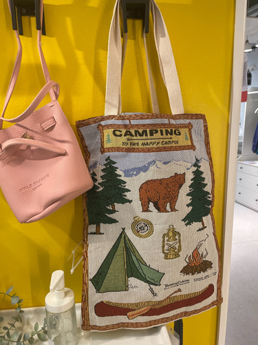 Outdoor camping tote bag jacquard shopping bag decoration_voghion.com
