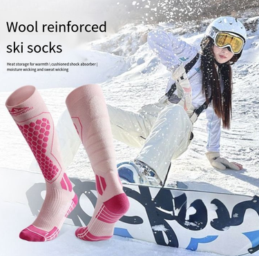 Professional Skiing Men's Women's Winter Outdoor Sports Wool Long Thickened Warm and Cold proof Mountaineering Socks_voghion.com