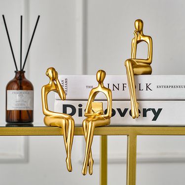 Home Decor Wow House Original Design Sitting Figure Ornaments Home Living Room Wine Cabinet TV Cabinet Light Luxury Abstract Decorations_voghion.com