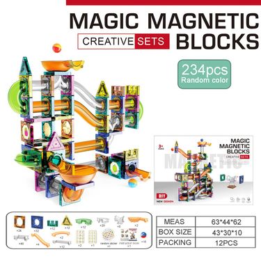 Color Window Magnetic Piece Children's Slide Ball Magnetic Building Block Pipe Magnet Splicing Track Toy_voghion.com