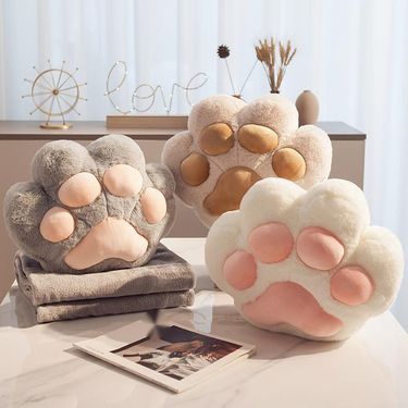 Cat Paw Hand Warmer Quilt Dual-use Office Blanket 2-in-1 Nap Pillow Car_voghion.com