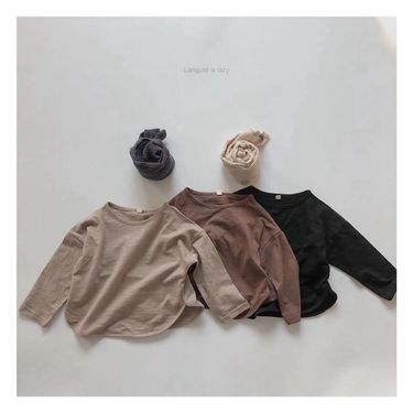 Children's Long sleeved T-shirt Spring Autumn New Product Korean Edition Boys and Girls Bamboo Cotton Loose Bottom Shirt_voghion.com