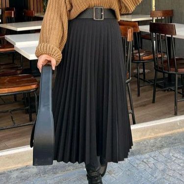 Women's Clothing large size women's clothing hot sale fashion casual loose pleated skirt_voghion.com