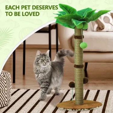 Cat Scratching Post For Cats Tree Catcus Cat Scratcher Posts Toy Cute Kitten Kitty Sisal Rope Scratch With Teaser Ball_voghion.com