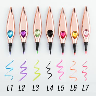 International Station Waterproof Smudge-proof Small Batch Printing Sweat-proof Gold Diamond Eyeliner Pen_voghion.com