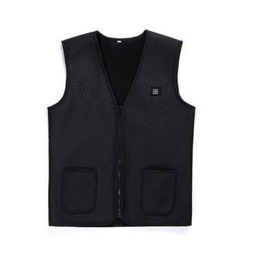 Men's Clothing Neoprene embossed heating vest single control intelligent heating vest winter warm heating vest heating clothing electric heating_voghion.com