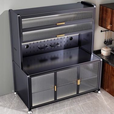 Kitchen Rack With Wheels Floor Microwave Oven Durable Multi-layer Multi-functional Sideboard Storage Cabinet_voghion.com