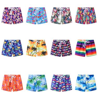 Kids Clothing Fashion Print Boys And Girls Lace Up Adjustable Boxer Shorts Hot Spring Fashion Beach Pants_voghion.com