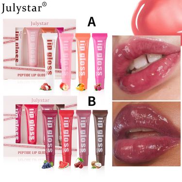 Julystar Best-Selling Fruity Lip Gloss Set - 4-Piece Hydrating Moisturizing Lip Oil Kit With Long-Lasting Shine_voghion.com
