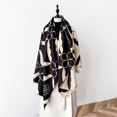 2024 new geometric minimalist style contrasting color autumn and double-sided  cashmere scarf, winter high-end_voghion.com