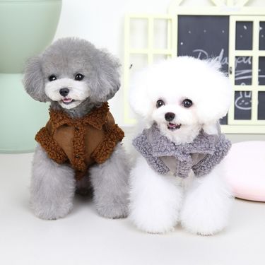 CDDMPET Fleece Jacket For Dogs Brown/Gray Size S/M/L/XL/2XL By PawParty Store_voghion.com