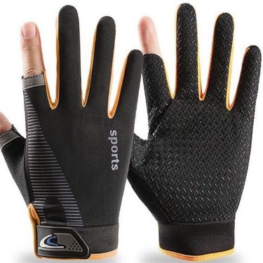 Two finger men in summer, thin ice silk, sun protection, anti slip, comfortable and breathable for driving, outdoor_voghion.com