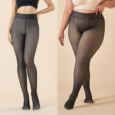Women's Clothing Transparent Black Skin Transparent Leggings Stewardess Stockings Plus Velvet Pants Bare Legs Female Autumn And Winter Outer Wear_voghion.com