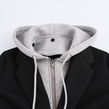 Women's clothing 2024 autumn and winter new fashionable detachable hooded patchwork coat jacket_voghion.com