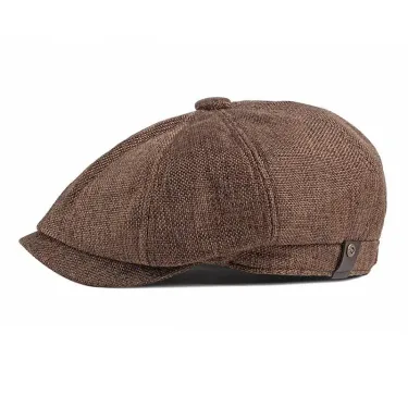 Hot Sale Spring Polyester Mesh Newsboy Caps Flat Peaked Cap Men and Women Painter Beret Hats 10_voghion.com