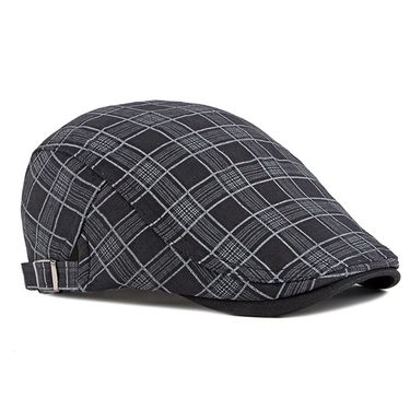 Fashion Fashion Fine Stripe Lattice Berets Hat Women Men Spring Summer Plaid Visors Red Green Blue Duckbill Herringbone Flat Cap_voghion.com