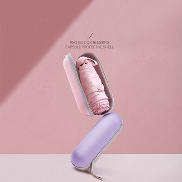 Mini Sunshine Pocket, Small Handy, 50% Folded, UV Resistant Pocket Umbrella with Black Glue Sunshade and Sunscreen_voghion.com