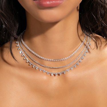 New Multi-layer Rhinestone Necklace, European And American Stage Performance Sexy Collarbone Chain Personalized Accessories Necklace_voghion.com