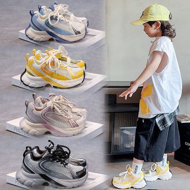 Children's Shoes New Summer Children's Sports Shoes Mesh Breathable Dad Shoes Big Children Single Mesh Shoes_voghion.com