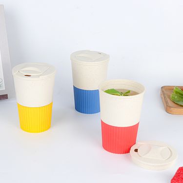 Eco-Friendly Wheat Straw Coffee Mug - Insulated Travel Cup For Office & Outdoor (BPA-Free Leak-Proof Microwave Safe 12oz/16oz)_voghion.com