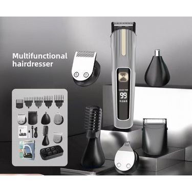 Electric hair clipper set 5-in-1 digital display, water washing, electric push shears usb charging, professional oil head hair clippers_voghion.com